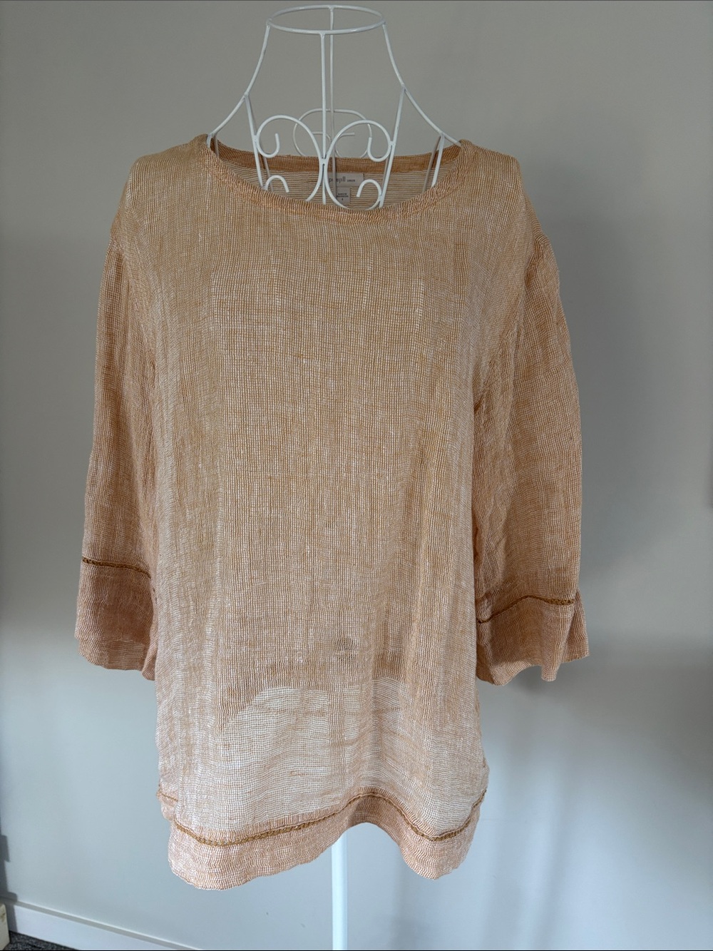 Relaxed beige Linen Tunic Top